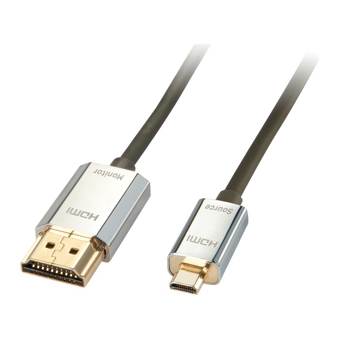 LINDY HDMI High Speed Kabel an Micro HDMI CROMO Slim 3m