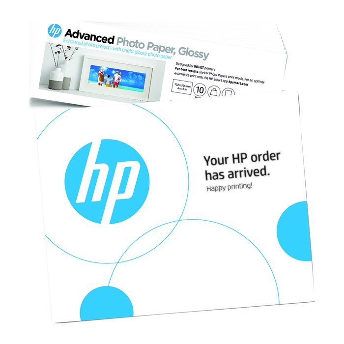 HP Fotopapier 49V51A 10,0 x 30,5 cm glänzend 250 g/qm 10 Blatt