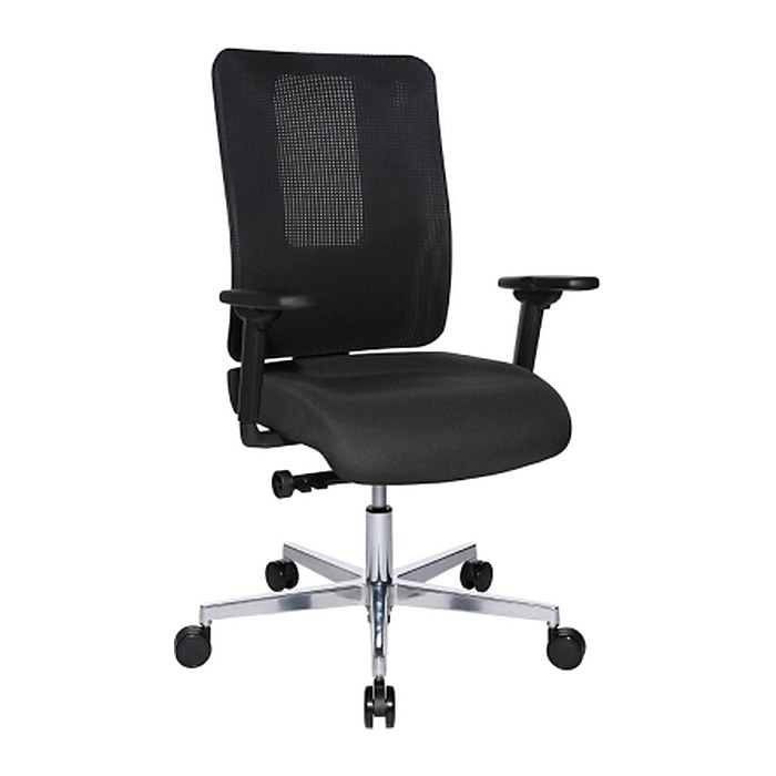 Topstar Bürostuhl Sitness Open X (N) Deluxe Alu mit Schiebesitz, OX39WTW2 T220 Stoff anthrazit, Gestell alu