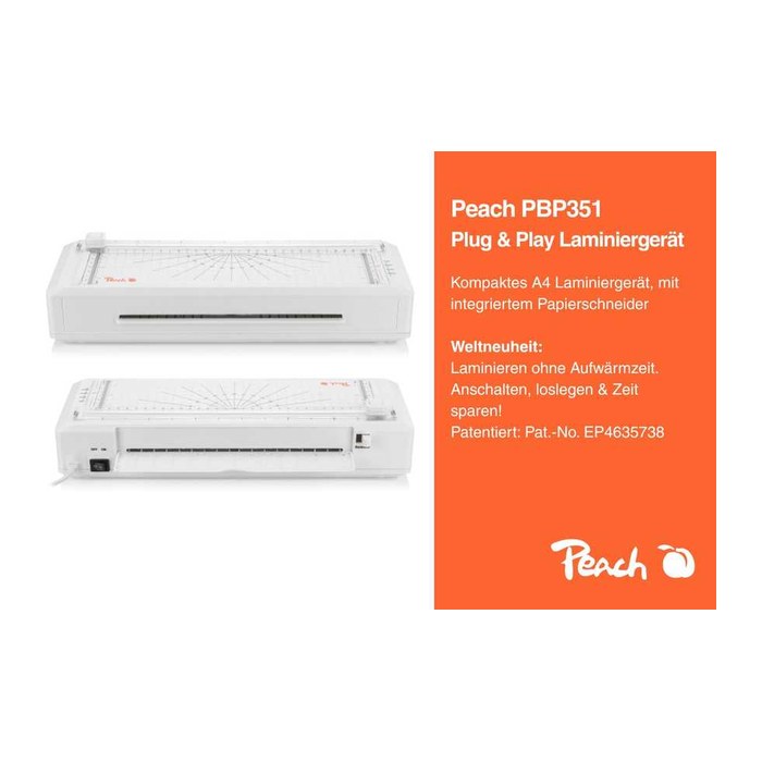 Peach Laminiergerät 2-in-1 Plug & Play A4 ohne Aufwärmzeit