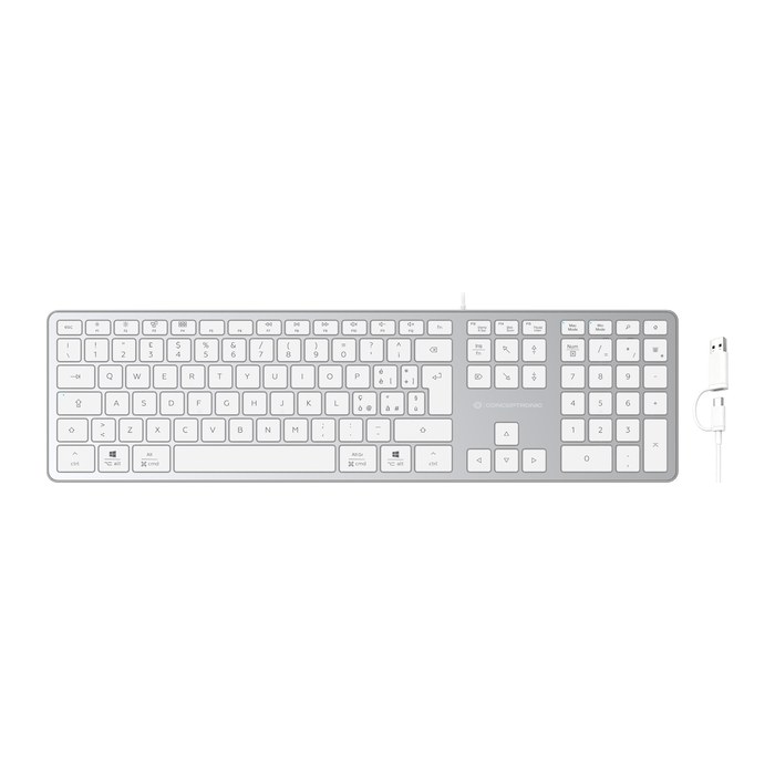 CONCEPTRONIC USB Tastatur slim USB-A/USB-C Layout IT ws