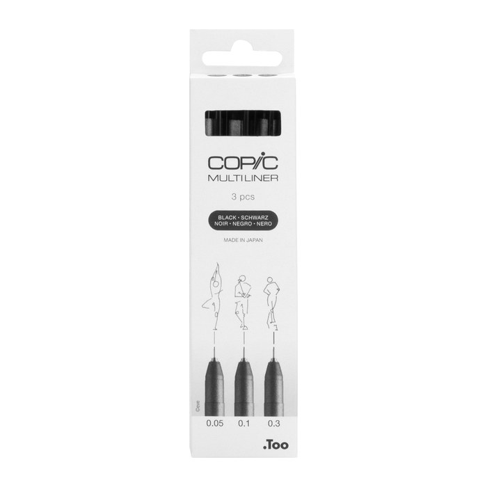 COPIC® Multiliner Fineliner schwarz 0.3 + 0.5 + 0.8 mm, 3 St.