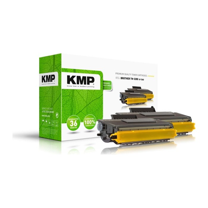 KMP B-T30D schwarz Toner kompatibel zu brother TN-3280, 2er-Set