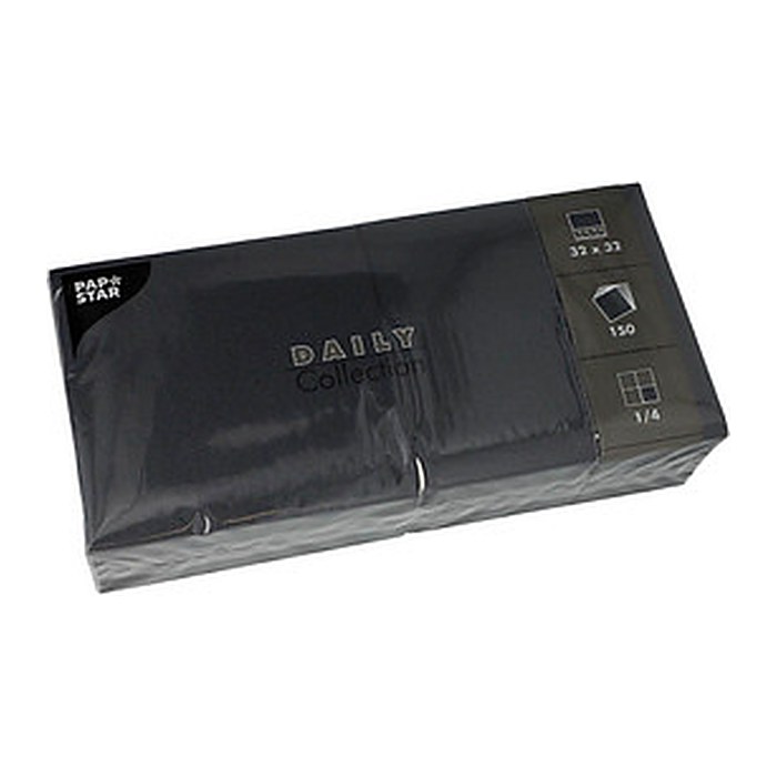 PAPSTAR Servietten Daily Collection schwarz 2-lagig 32,0 x 32,0 cm, 150 St.