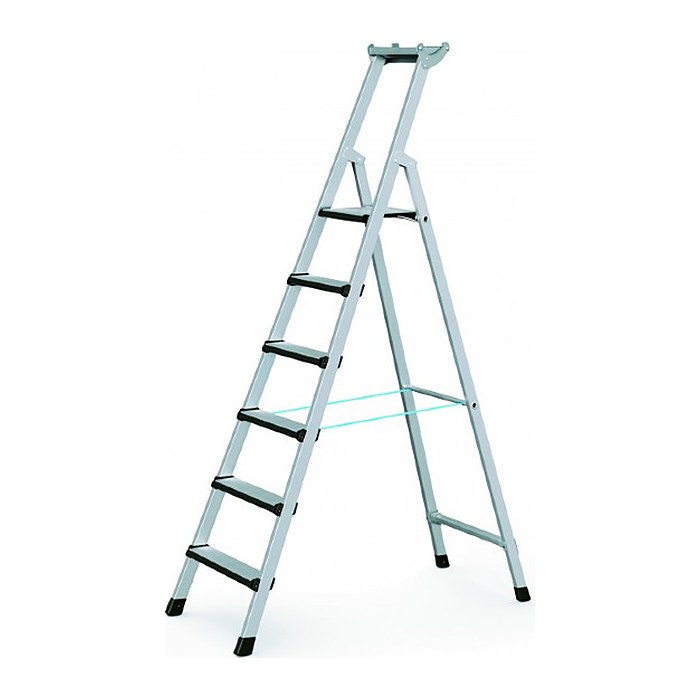 ZARGES Stehleiter einseitig Comfortstep S silber 6 Stufen, H: 233,0 cm