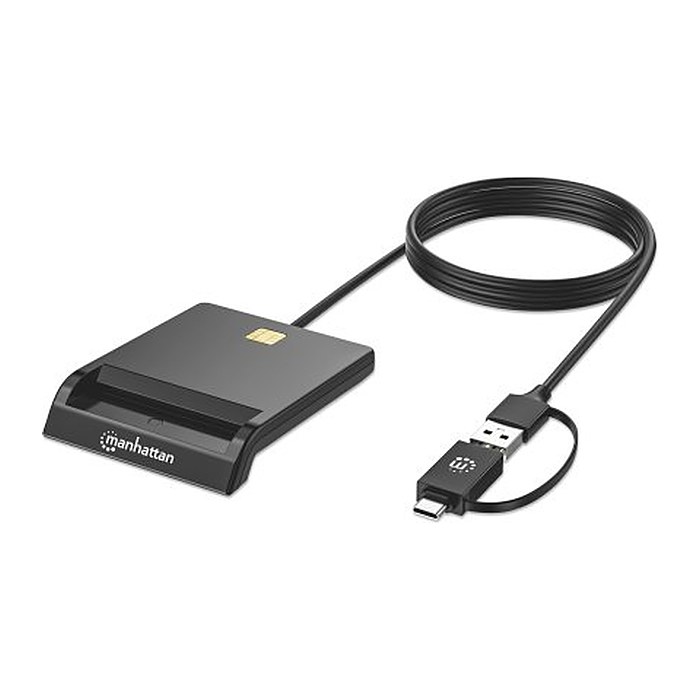 MANHATTAN Chipkartenleser mit USB-C / USB-A Kombo-Stecker
