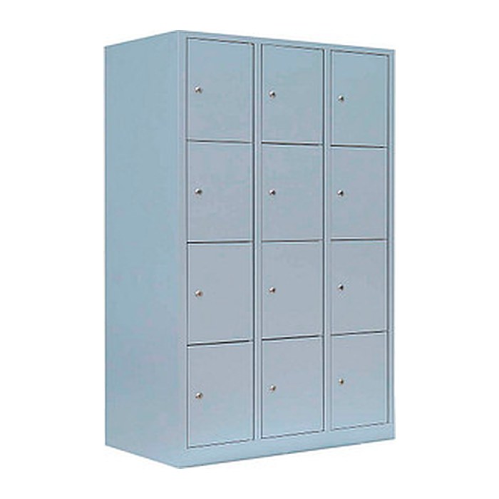 LÜLLMANN Schließfachschrank lichtgrau 523430, 12 Schließfächer 118,5 x 50,0 x 180,0 cm