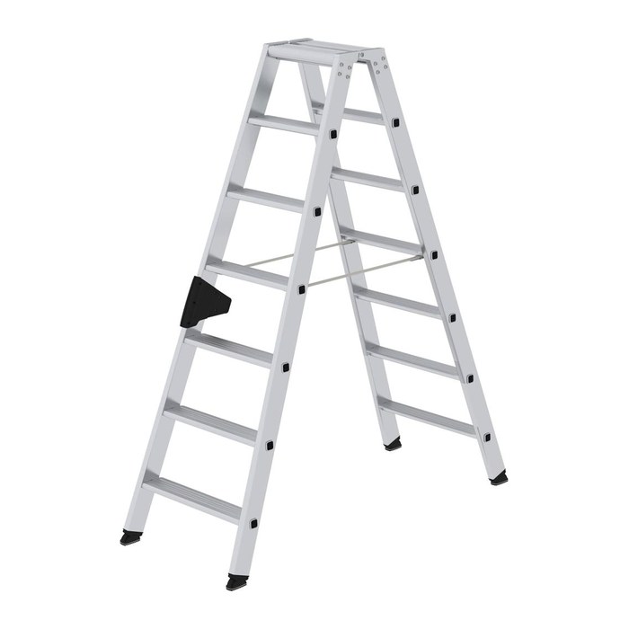 MUNK Stehleiter beidseitig 40214 silber 2x 7 Stufen, H: 161,0 cm