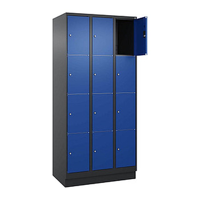 CP Schließfachschrank Classic PLUS enzianblau, schwarzgrau 080020-304 S10038, 4 Schließfächer 90,0 x 50,0 x 185,0 cm