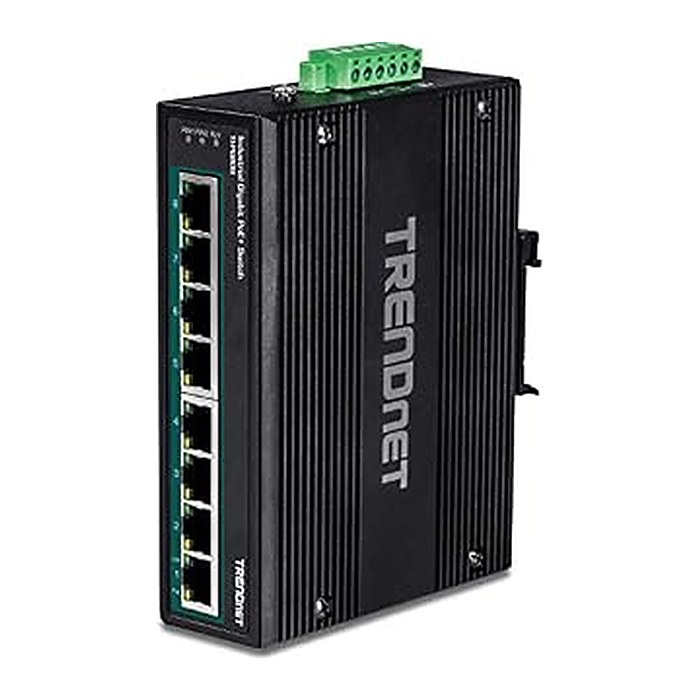TRENDnet Industrial Switch 8-Port Gbit PoE+ 24-56V DIN-Rail