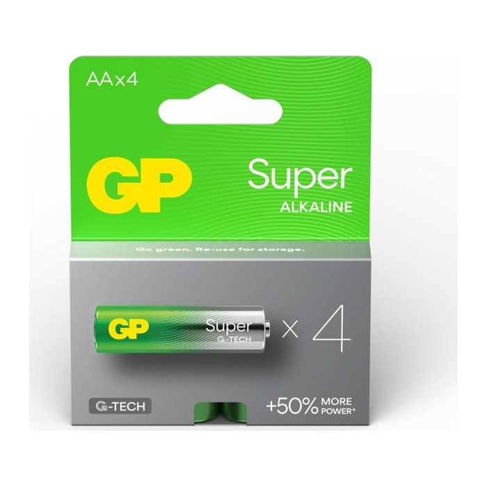 GP Batterien SUPER Alkali-Mangan Mignon AA 1,5 V, 4 St.