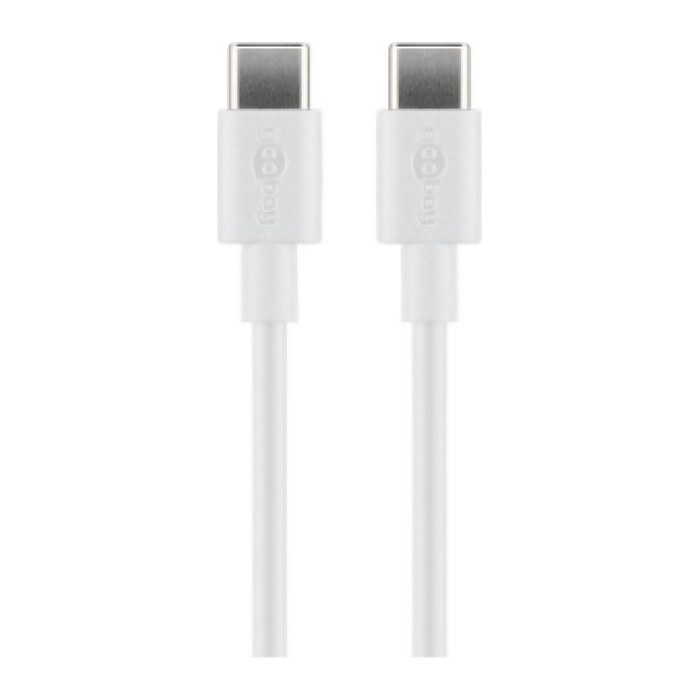 goobay USB C 2.0 Kabel 1,0 m weiß, 1 St.