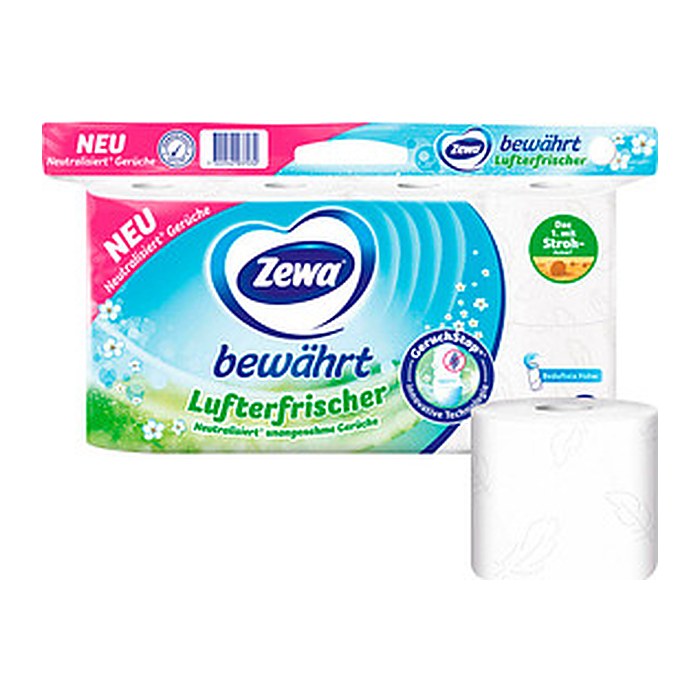 Zewa Toilettenpapier bewährt Zarte Frische 3-lagig, 8 Rollen