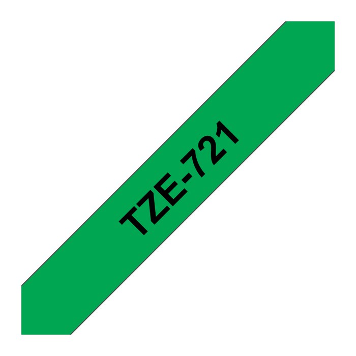 brother Schriftband TZe-721 TZE721, 9 mm, schwarz auf grün, 1 St.