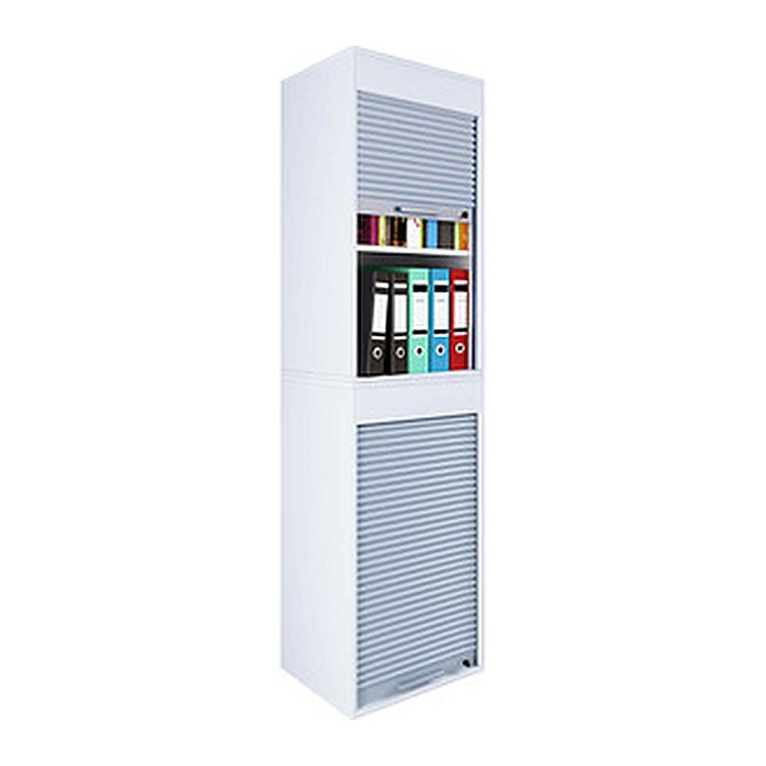 VCM my office Aktos XL Rollladenschrank weiß 2 Fachböden 50,0 x 40,0 x 186,0 cm