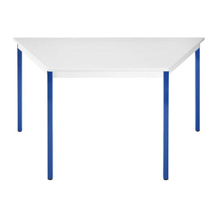 SODEMATUB Mehrzwecktisch lichtgrau, blau Trapezform, Vierkantrohr blau, 60,0/120,0 x 60,0 x 74,0 cm