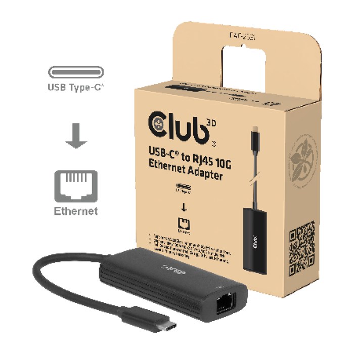 Club3D Adapter USB-C > RJ45 10Gbps St/Bu retail