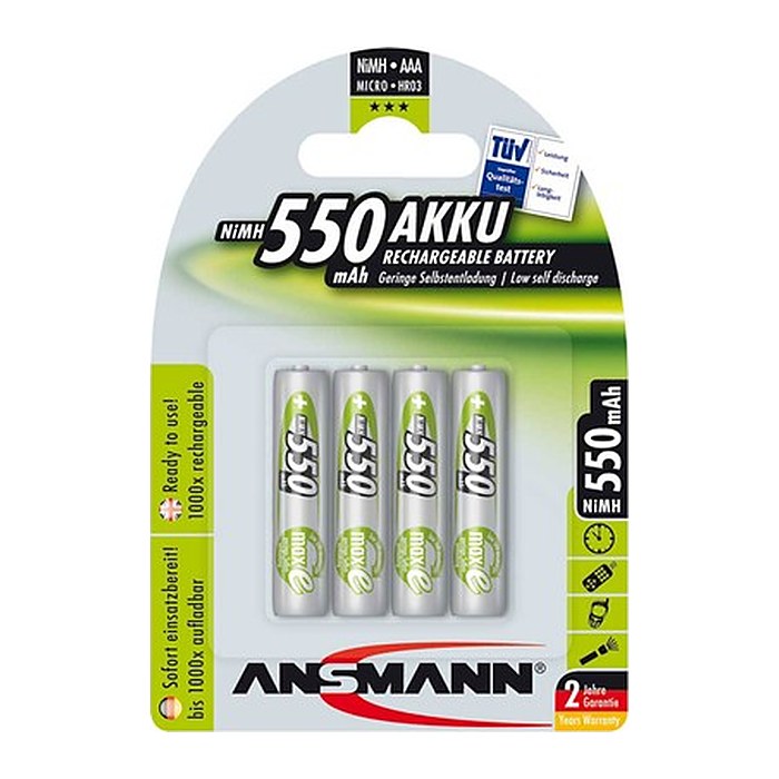 ANSMANN Akkus maxE Ni-MH Micro AAA 550 mAh, 4 St.