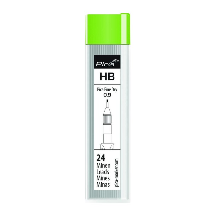 Pica Fine Dry 7030 Ersatzminen für Tieflochmarker-Bleistift grau HB 0,9 mm, 24 St.