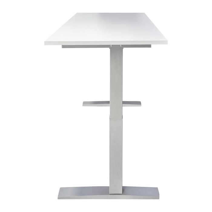 HAMMERBACHER XMKA19 elektrisch höhenverstellbarer Schreibtisch nussbaum rechteckig, C-Fuß-Gestell silber 180,0 x 80,0 cm