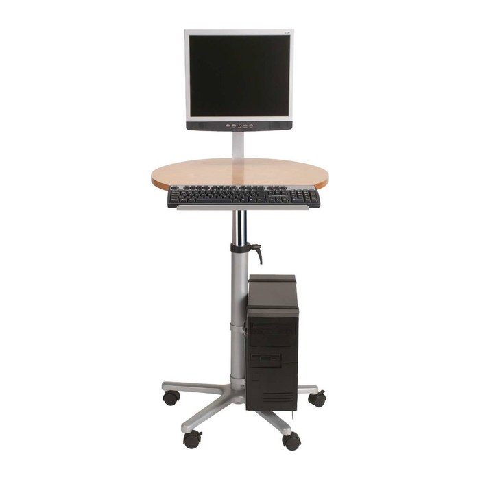 MAUL höhenverstellbarer PC-Tisch Profi 9317070 braun, grau für 1 Monitor, 1 Tastatur, 1 Maus, 1 PC