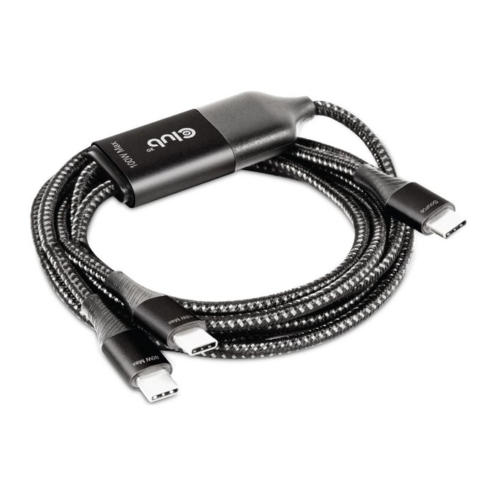Club3D Ladekabel USB Typ C > 2x Typ C 1,83m 100W St/St retail