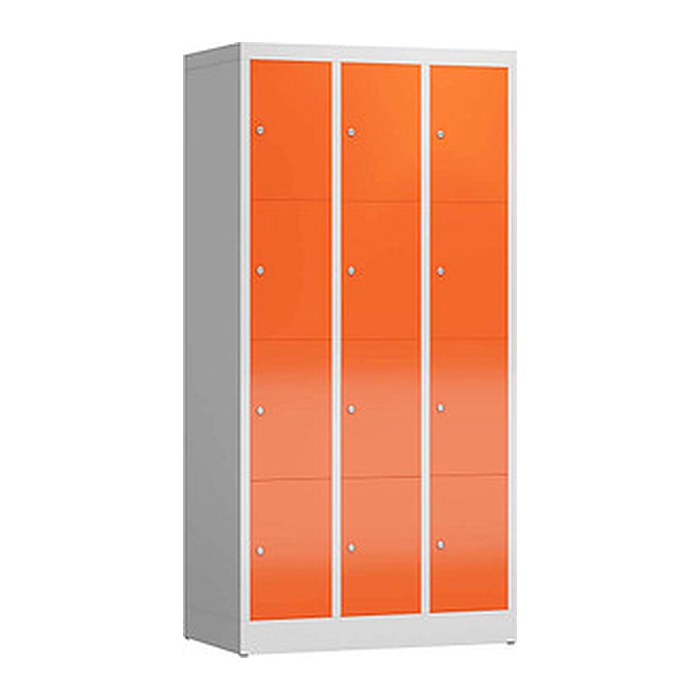 ClassiX Schließfachschrank feuerrot, lichtgrau X-520434, 12 Schließfächer 87,0 x 50,0 x 180,0 cm