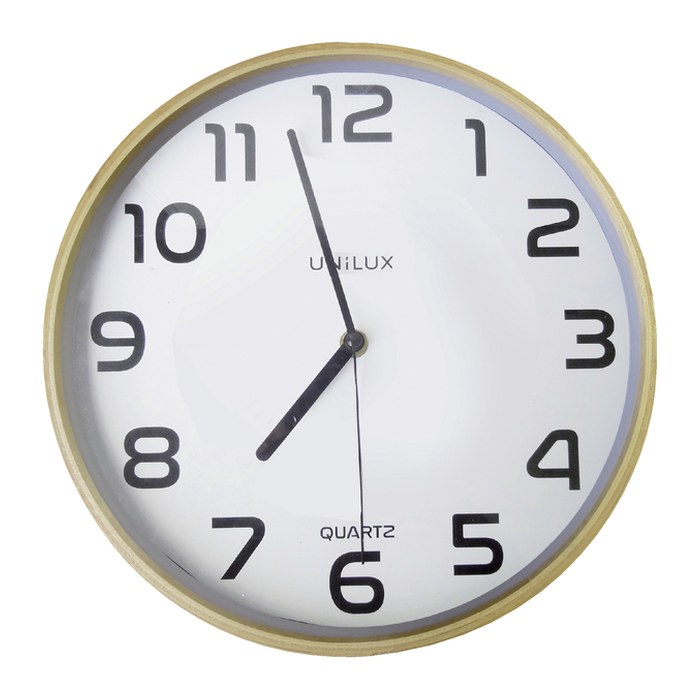 unilux Wanduhr BALTIC weiß braun Kunststoff, Ø 31,5 cm
