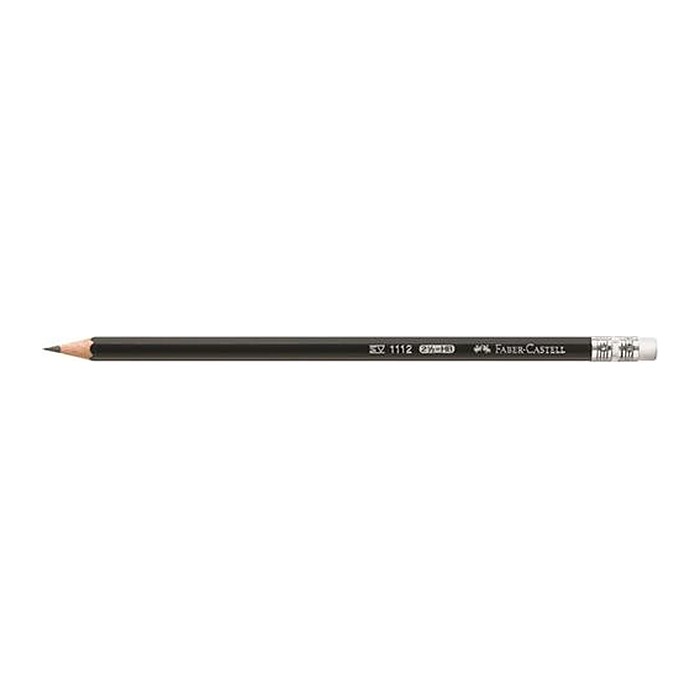 FABER-CASTELL Bleistift 1112 mit Gummitip HB 12 Stück