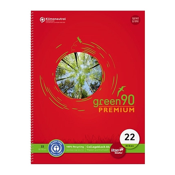 Staufen® Collegeblock Premio Lineatur 22 kariert DIN A4 ohne Rand, 1 St.
