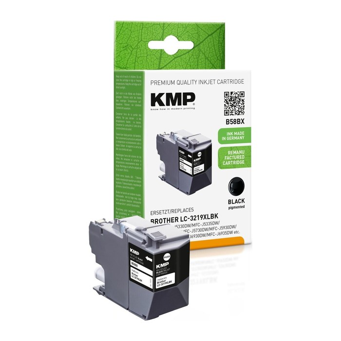 KMP B58BX schwarz Druckerpatrone kompatibel zu brother LC-3219XLBK