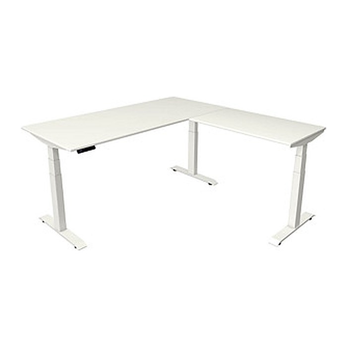 Kerkmann Move 4 elektrisch höhenverstellbarer Schreibtisch weiß rechteckig, T-Fuß-Gestell weiß 180,0 x 180,0 cm