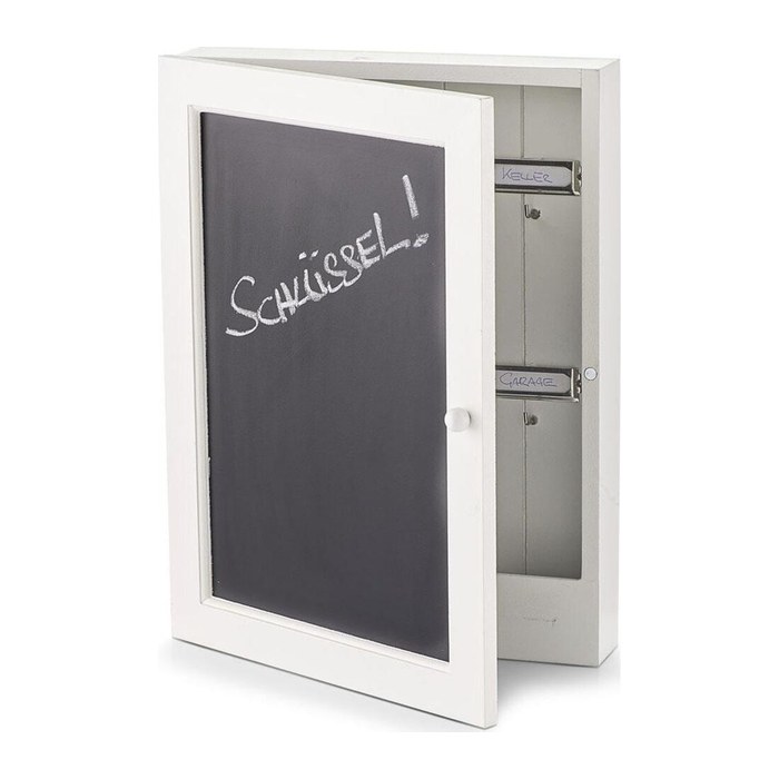 Zeller Tafel Schlüsselkasten weiß mit 6 Haken, 22,0 x 5,0 x 30,0 cm, 1 St.