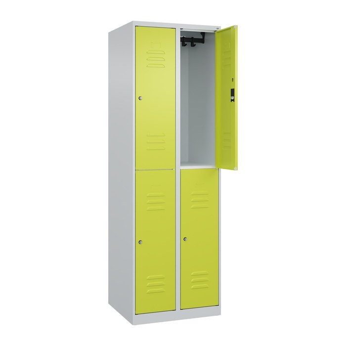CP Spind Classic Plus clowngrün, lichtgrau 080300-20 S10057, 4 Schließfächer 60,0 x 50,0 x 185,0 cm