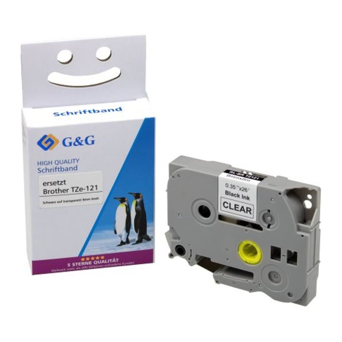 G&G Schriftband kompatibel mit Brother TZe-121