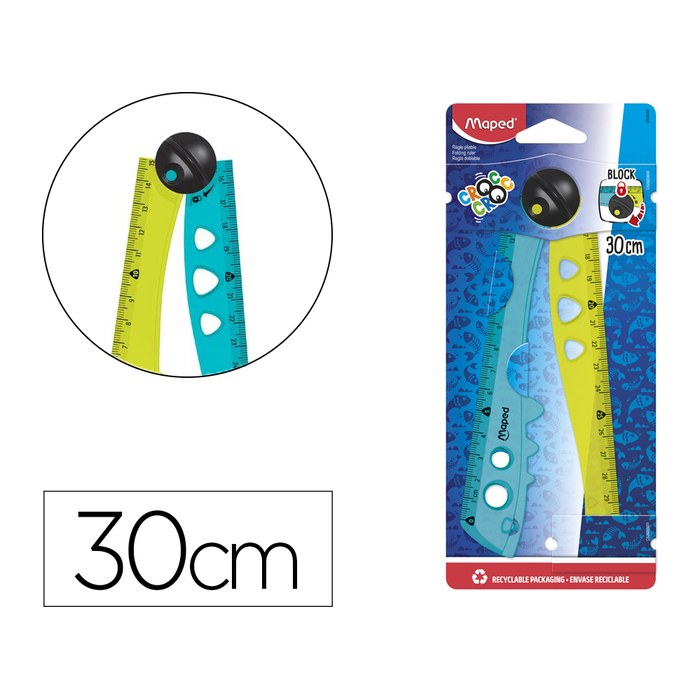 maped Lineal Croc Croc 15,0 / 30,0 cm, grün-türkis