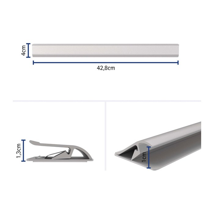 MAUL Klemmleiste 42,8 cm silber selbstklebend, 1 St.