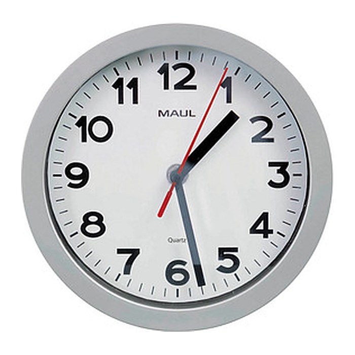 MAUL Wanduhr MAULstep weiß silber Kunststoff, Ø 20,0 cm