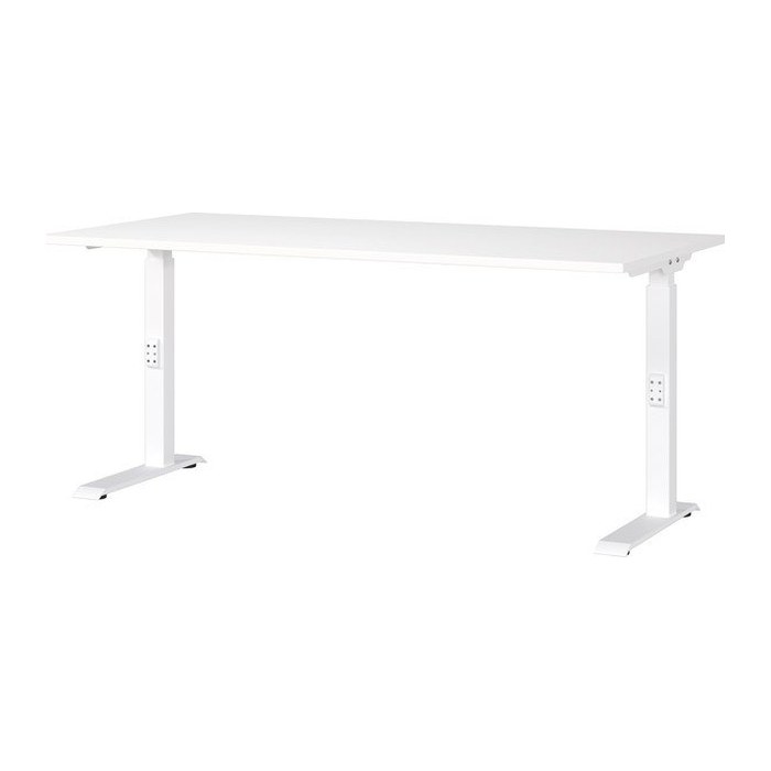 GERMANIA DOWNEY höhenverstellbarer Schreibtisch weiß rechteckig, C-Fuß-Gestell weiß 160,0 x 80,0 cm