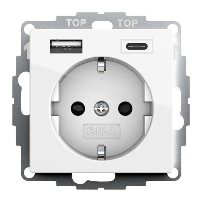 GIRA System 55 Steckdose mit USB-Anschluss, 1 St.