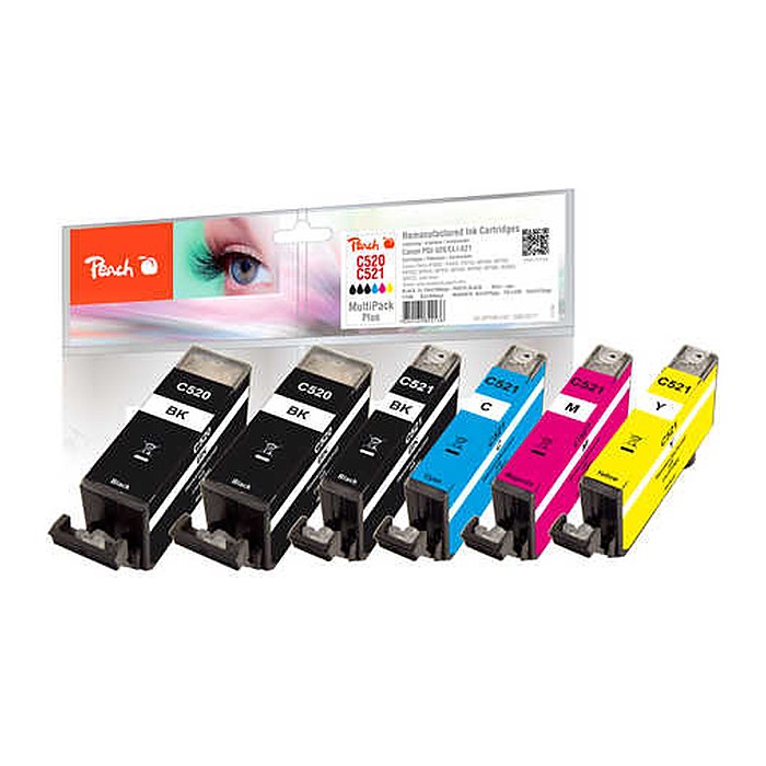 Peach Patrone Canon PG-520/CLI-521 MultiPack Plus 2xbk,c,m,y remanufactured