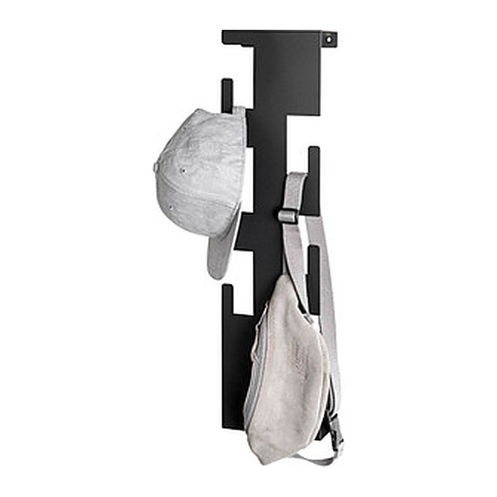 HAKU Möbel Wandgarderobe 47506 schwarz Metall 6 Haken 15,0 x 60,0 cm, 1 St.