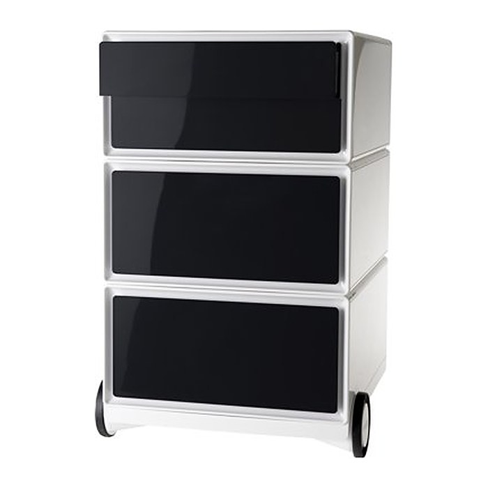 PAPERFLOW easyBox Rollcontainer weiß, schwarz 4 Auszüge 39,0 x 43,6 x 64,2 cm