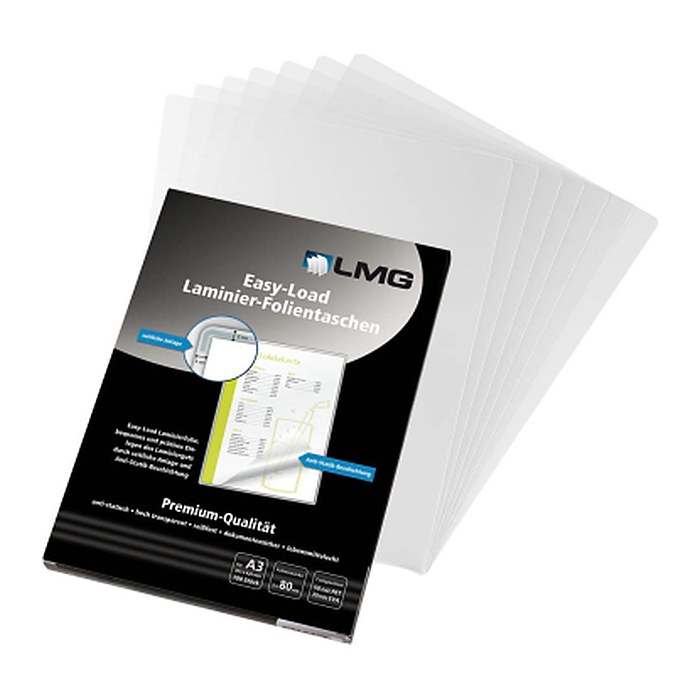 LMG Laminierfolien Easy Load glänzend für A3 80 micron, 100 St.