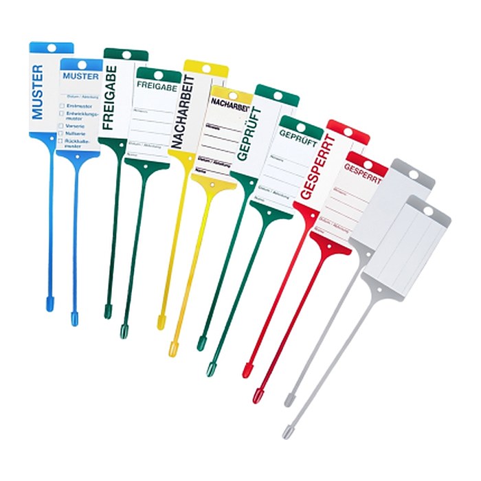 EICHNER Hängeetiketten 2x blau, 4x grün, 2x gelb, 2x rot, 2x grau 21,5 x 5,8 cm gelocht, 1 Set