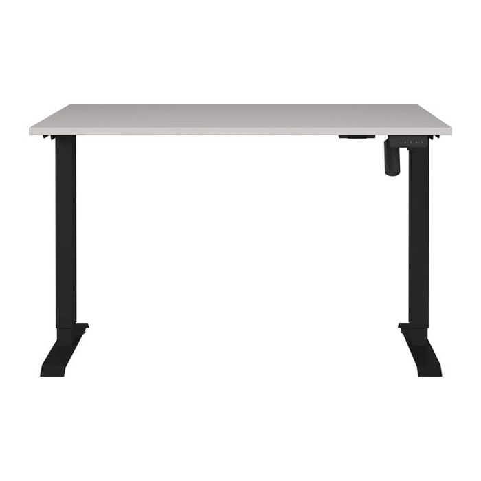 GERMANIA Boras höhenverstellbarer Schreibtisch kaschmir rechteckig, T-Fuß-Gestell schwarz 120,0 x 80,0 cm
