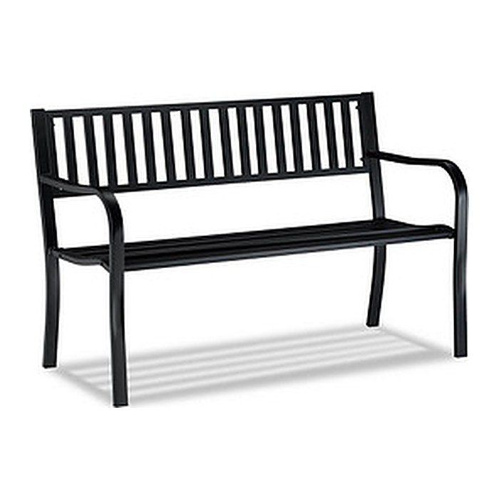 relaxdays Gartenbank 10026117_0 schwarz Metall 127,5 cm