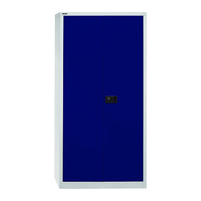 BISLEY Stahlschrank Universal E722A03G505 lichtgrau, oxofordblau 3 Fachböden 91,4 x 40,0 x 180,6 cm, aufgebaut, 1 St.