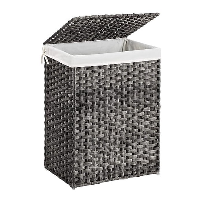 SONGMICS Wäschekorb grau, weiß, bis 25,0 kg, 1 St.