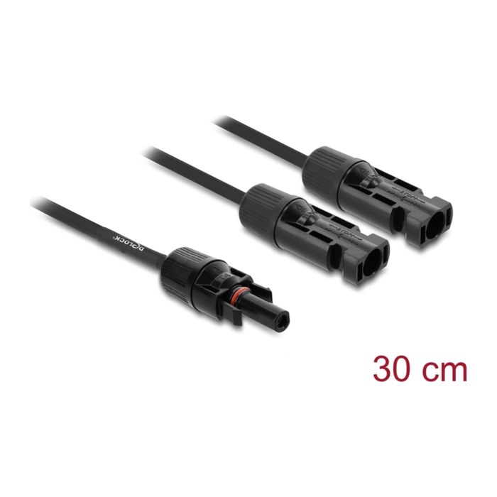 DELOCK DL4 Solar Splitter Kabel 2xST > 1xBU 30cm schwarz